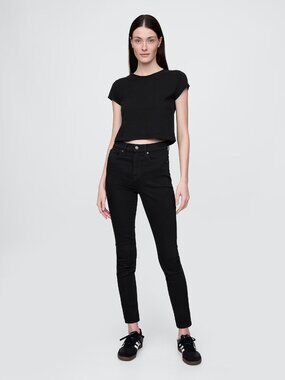 GAP High Rise True Skinny Jeans, Black, Size 28/6R